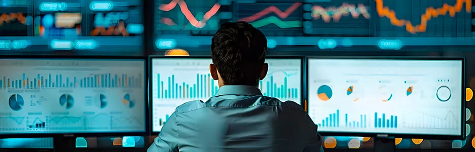 Painel de mídia paga analisando investimento, retorno e impacto na margem de crescimento