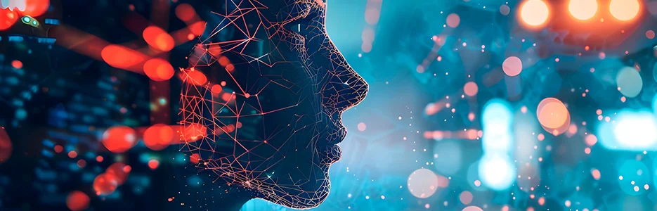 Executivo analisando dados com inteligência artificial aplicada ao marketing digital