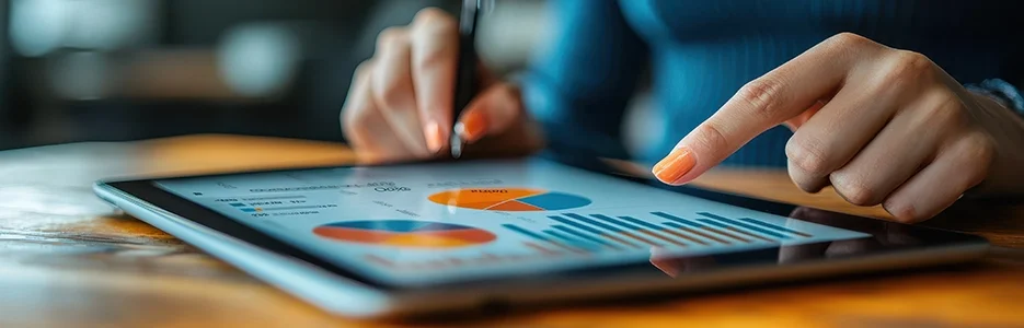 Especialista analisando painel de sinais técnicos de SEO e autoridade de domínio para ranqueamento