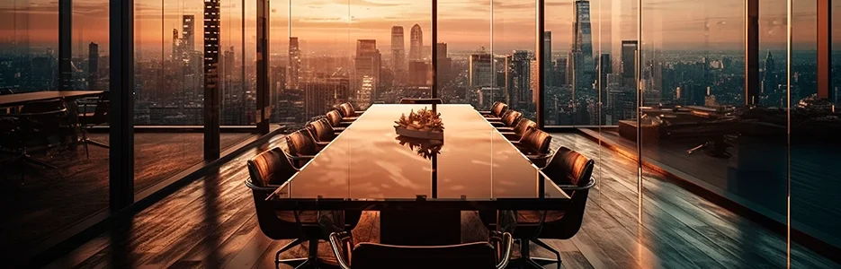 Gestor analisando painel de processos organizados em empresa em crescimento